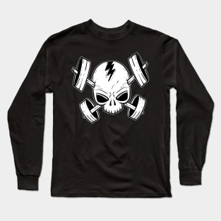 Skull Train Hard - For Gym & Fitness Long Sleeve T-Shirt